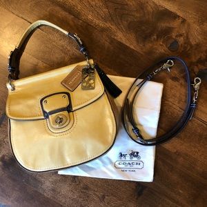 Rare Yellow/Navy/Tan Coach Willis Crossbody Bag